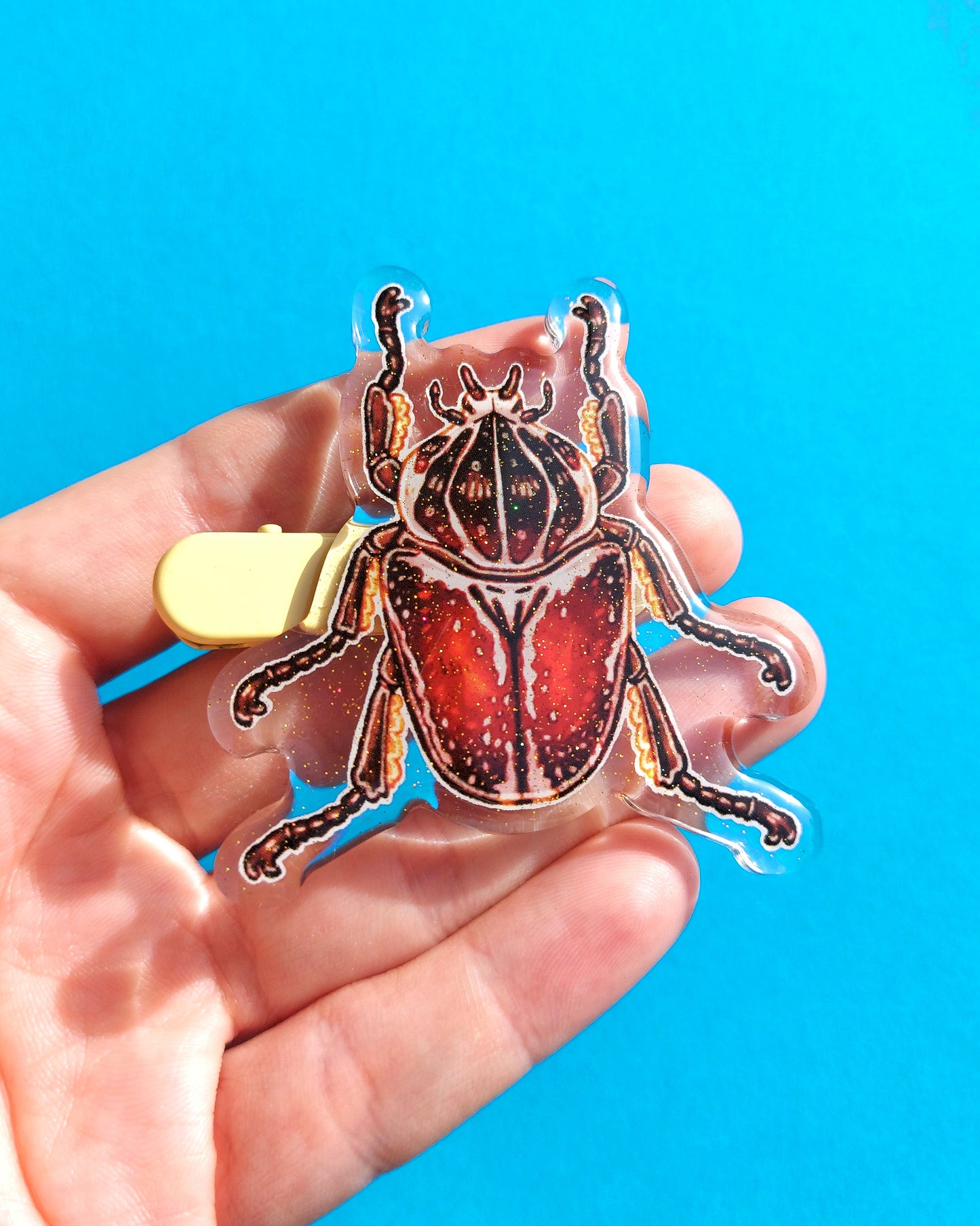 Beetle Acrylic Hair Clips