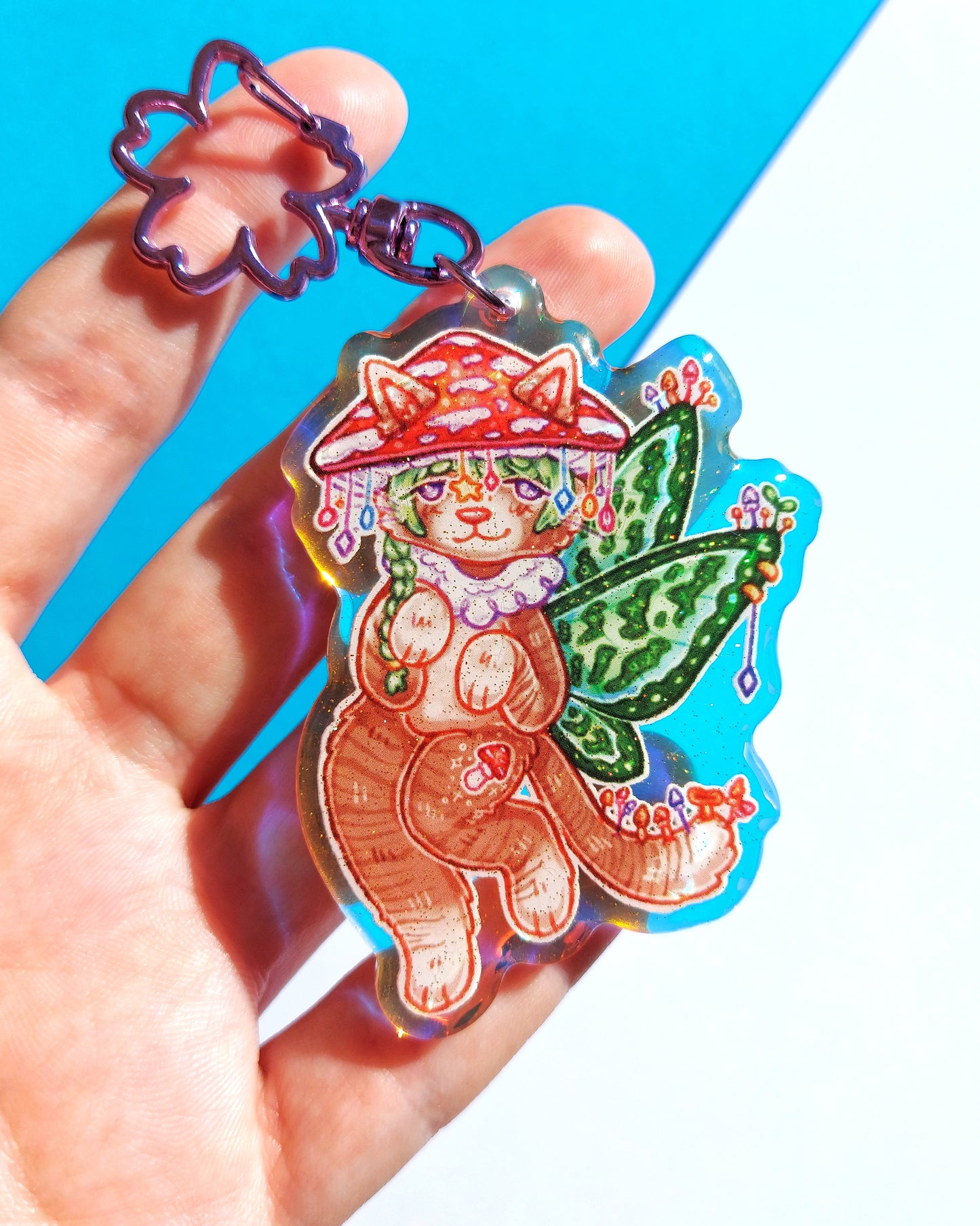 Faecat Rainbow Acrylic Glitter Epoxy Charms