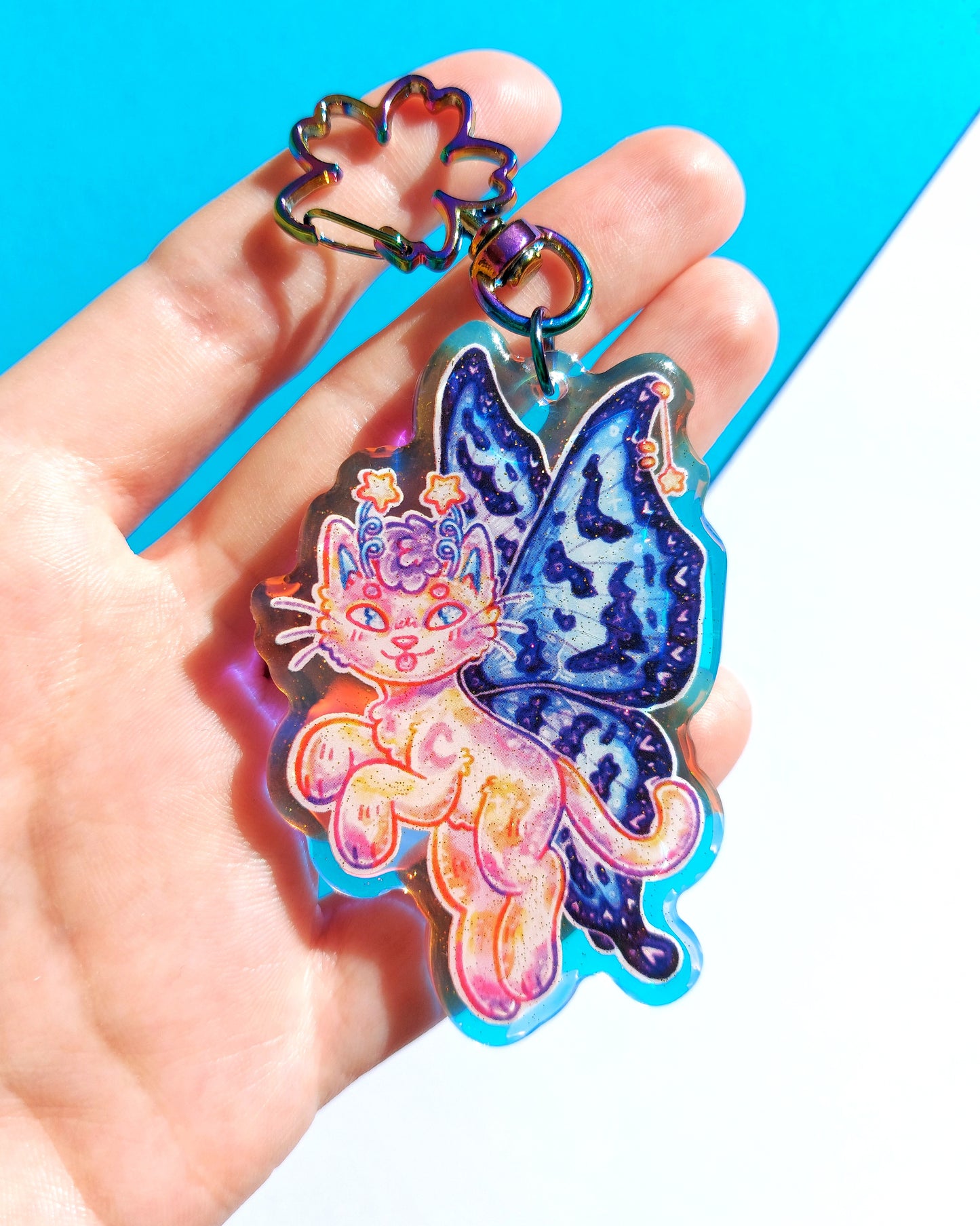 Faecat Rainbow Acrylic Glitter Epoxy Charms