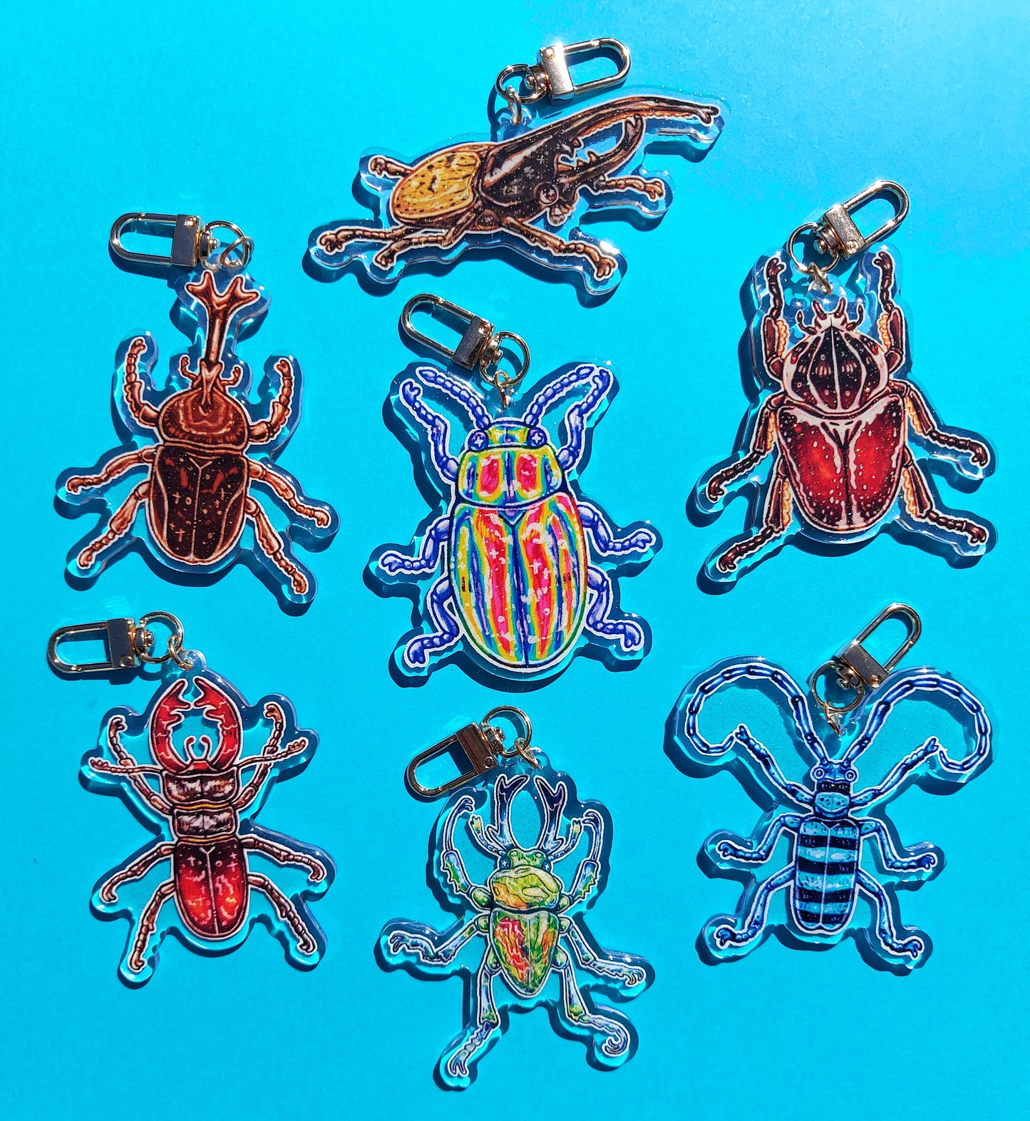 Beetle Glitter Epoxy Acrylic Charm
