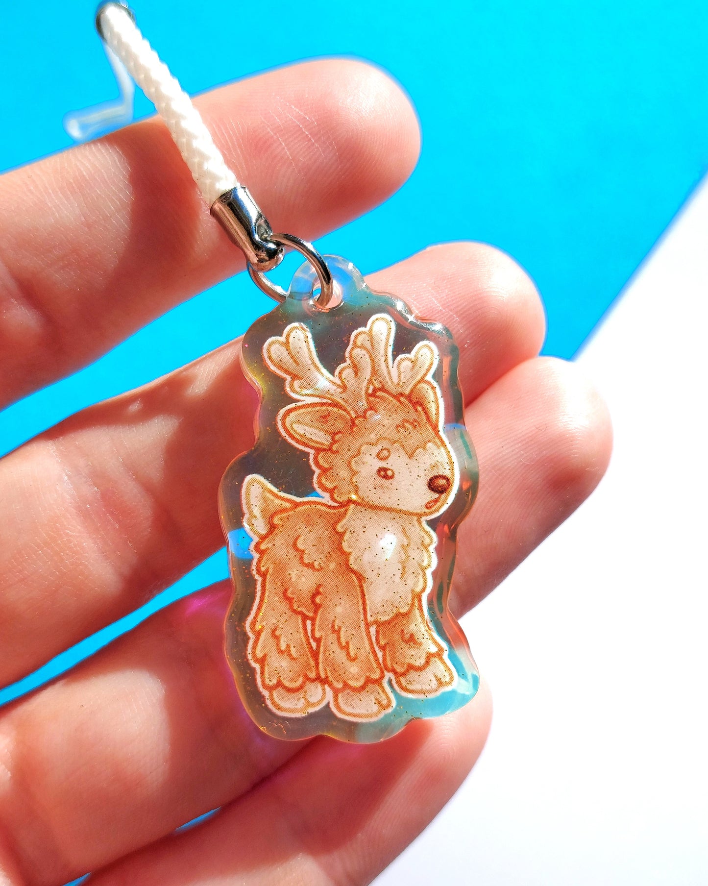 Jellycat Plushie Rainbow Glitter Epoxy Acrylic Phone Charms