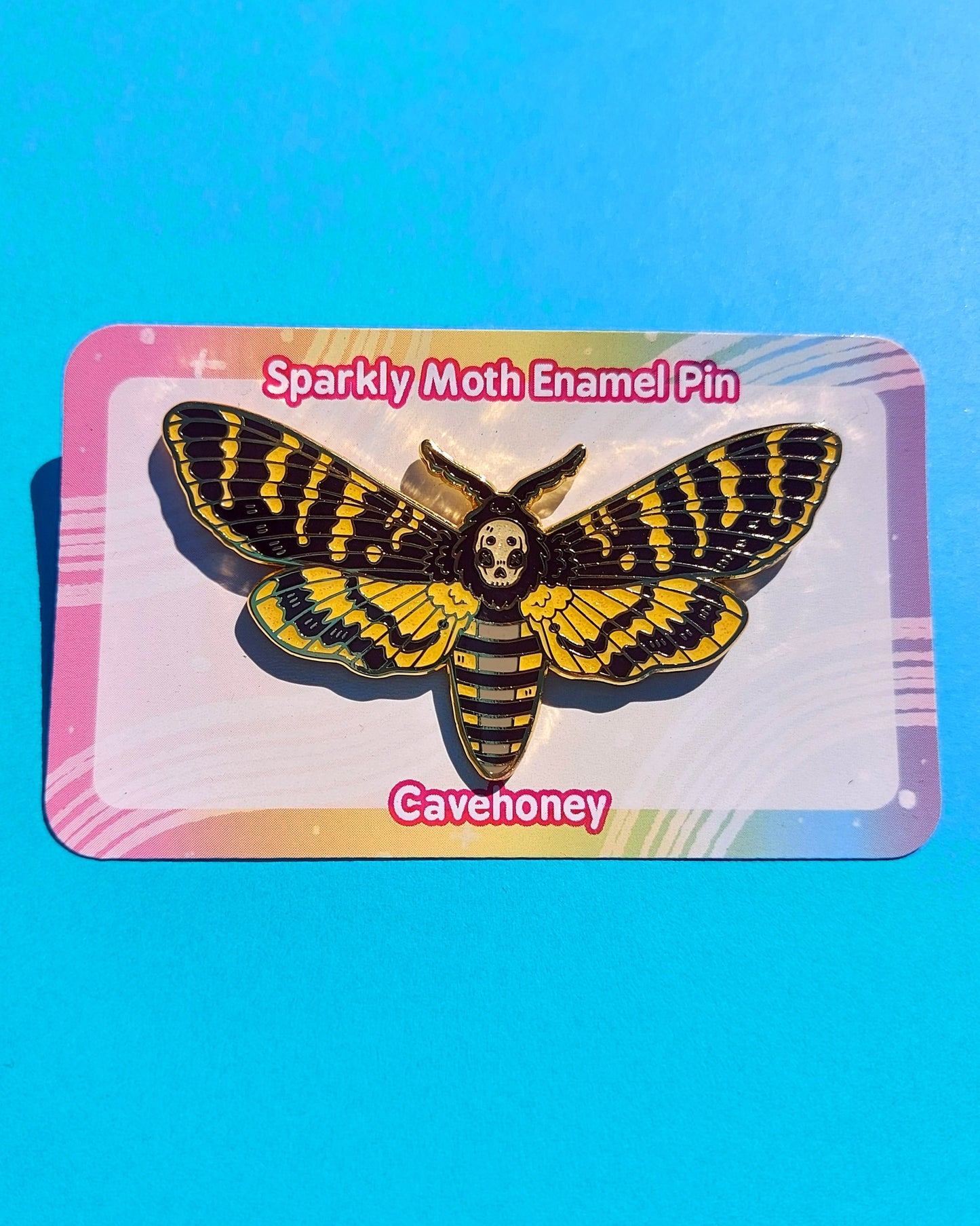Death's Head Hawkmoth Glittery Enamel Pin