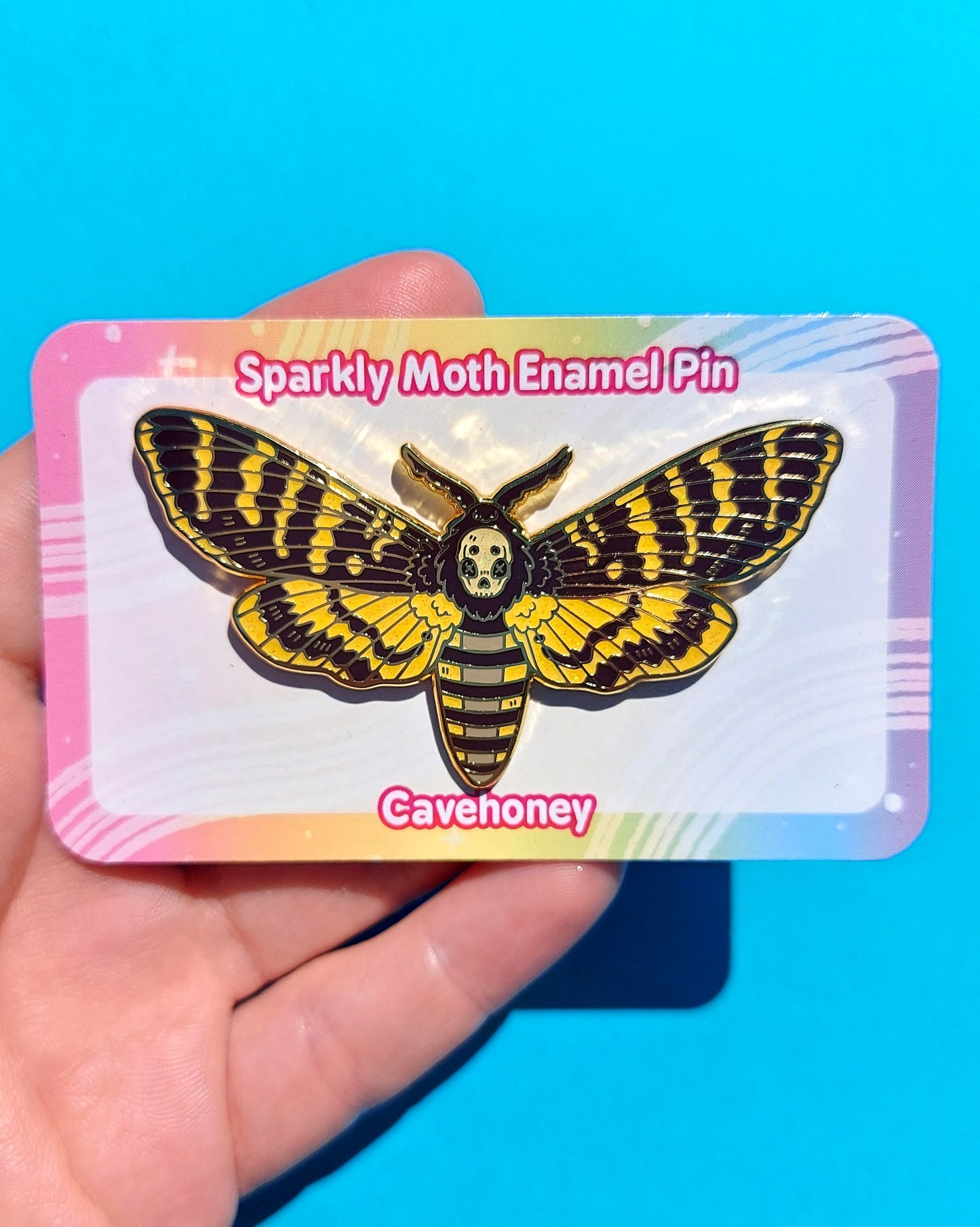 Death's Head Hawkmoth Glittery Enamel Pin