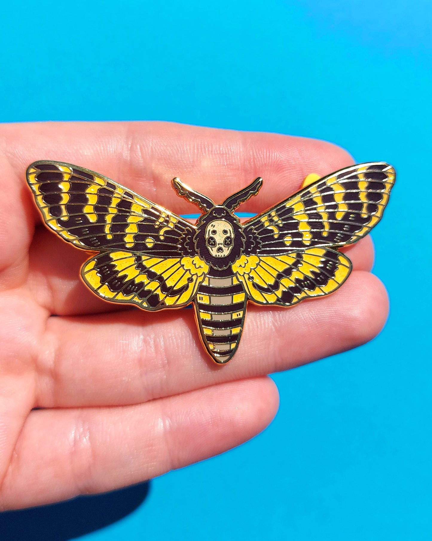 Death's Head Hawkmoth Glittery Enamel Pin