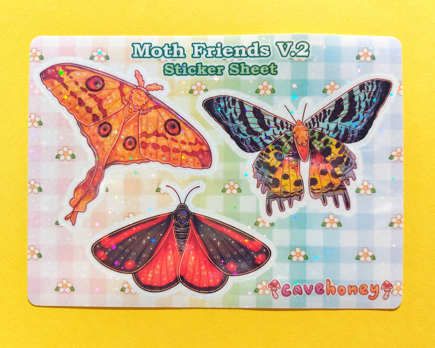Moth V.2 Sparkly Vinyl Sticker Sheet