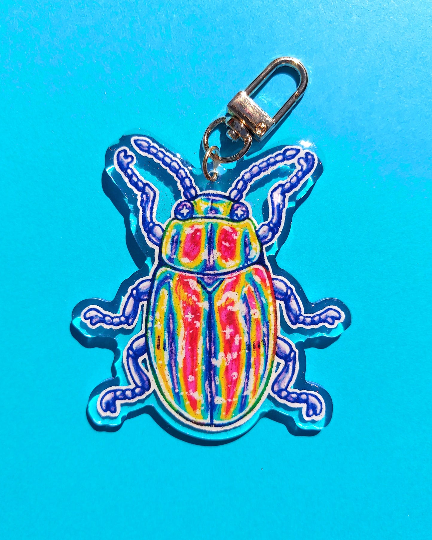 Beetle Glitter Epoxy Acrylic Charm