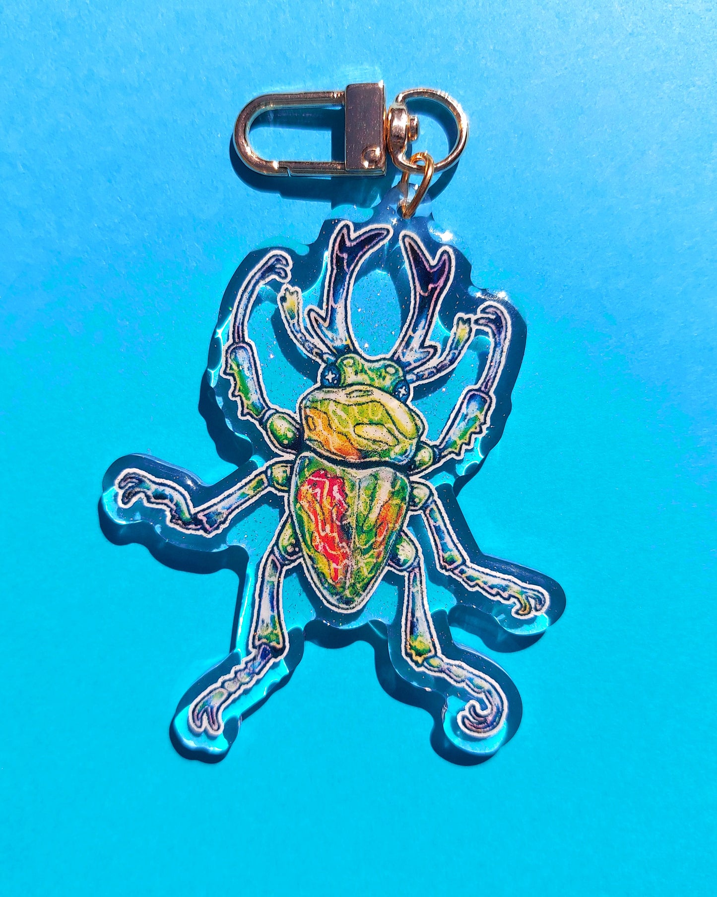 Beetle Glitter Epoxy Acrylic Charm