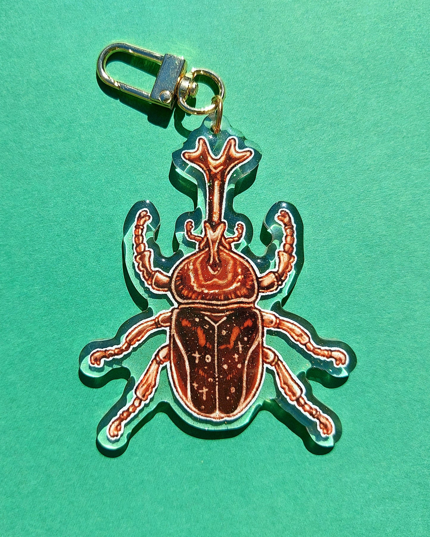 Beetle Glitter Epoxy Acrylic Charm
