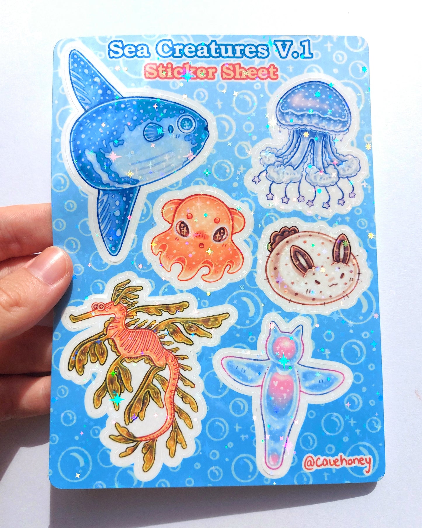 Sea Creatures V.1 Sparkly Vinyl Sticker Sheet