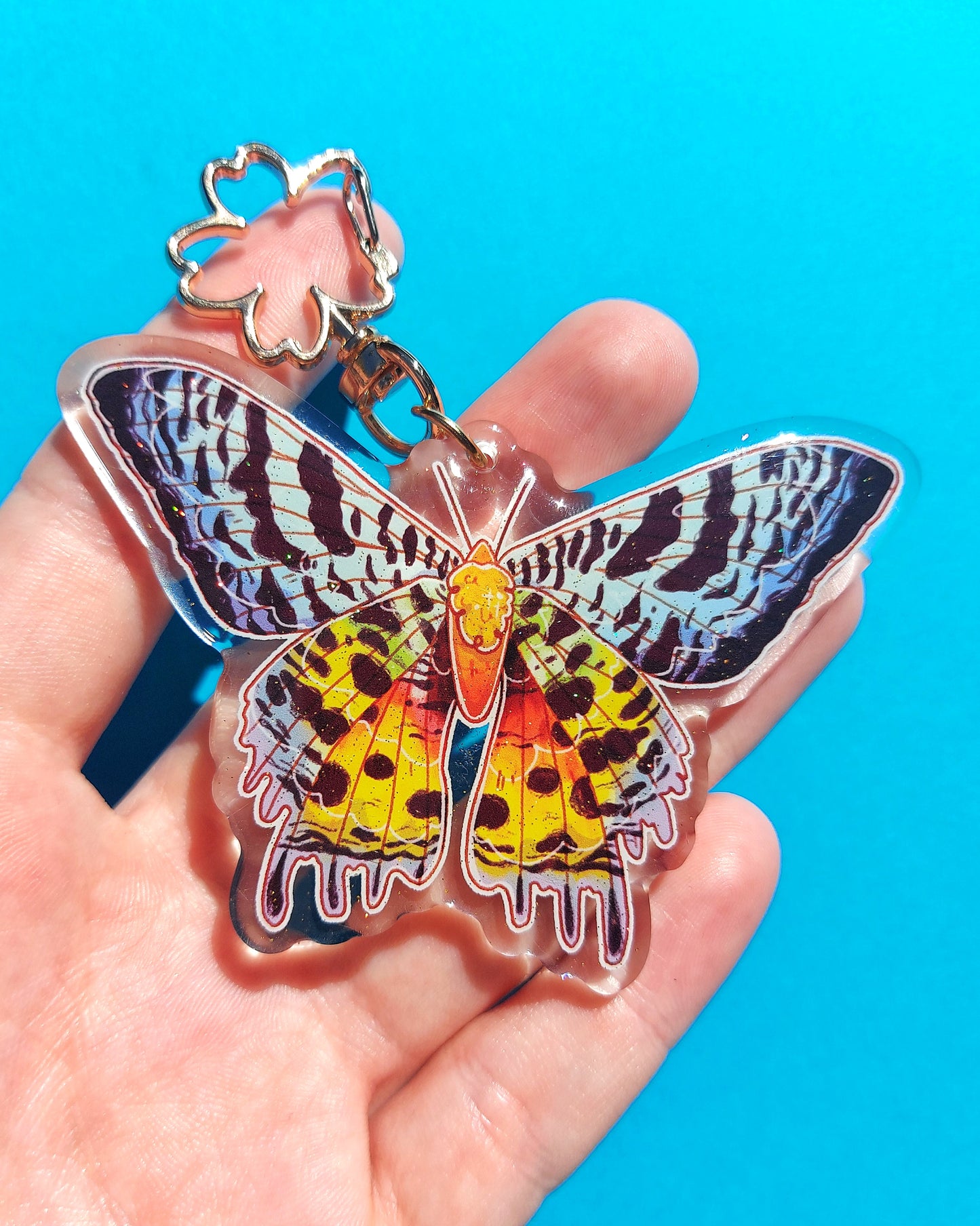 Moth Glitter Epoxy Charms