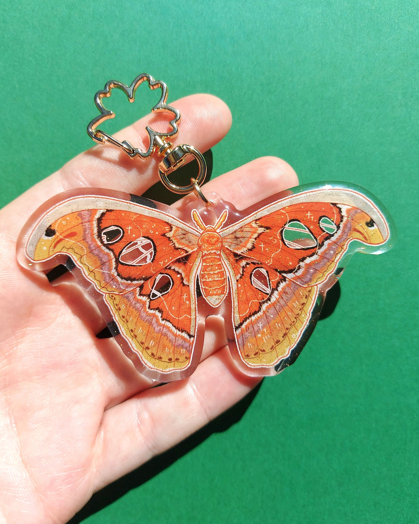 Moth Glitter Epoxy Charms