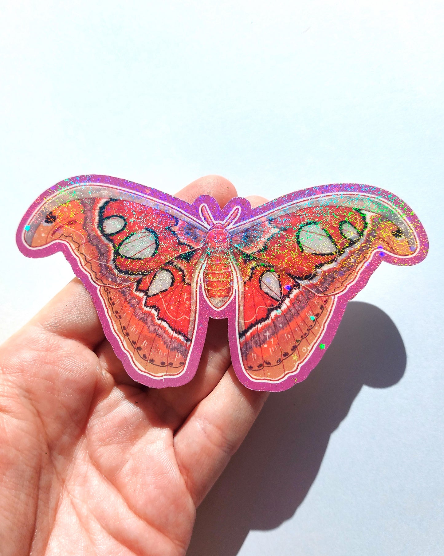 Moth Sparkly Vinyl Stickers