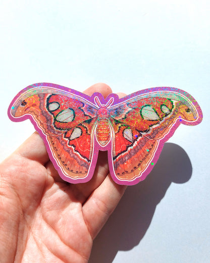 Moth Sparkly Vinyl Stickers