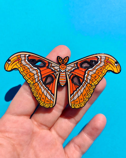 Atlas Moth Glittery Enamel Pin
