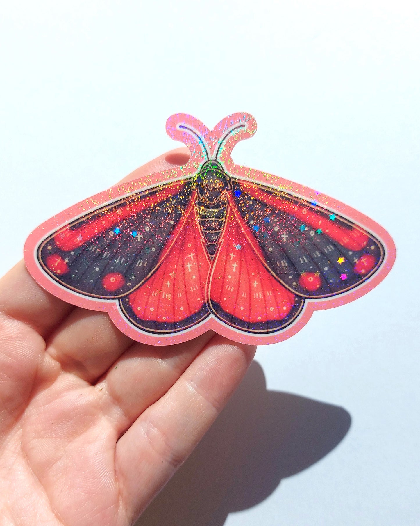 Moth Sparkly Vinyl Stickers
