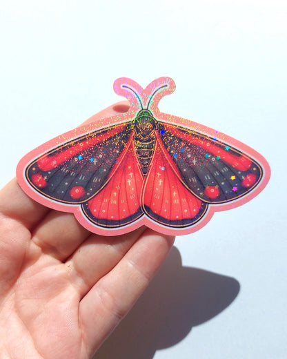 Moth Sparkly Vinyl Stickers