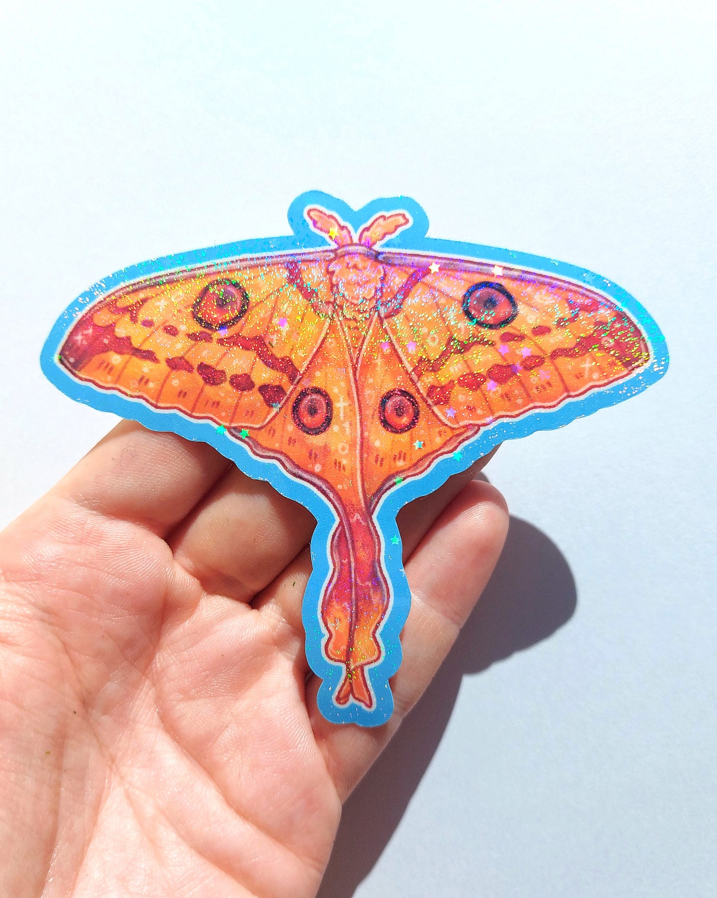 Moth Sparkly Vinyl Stickers