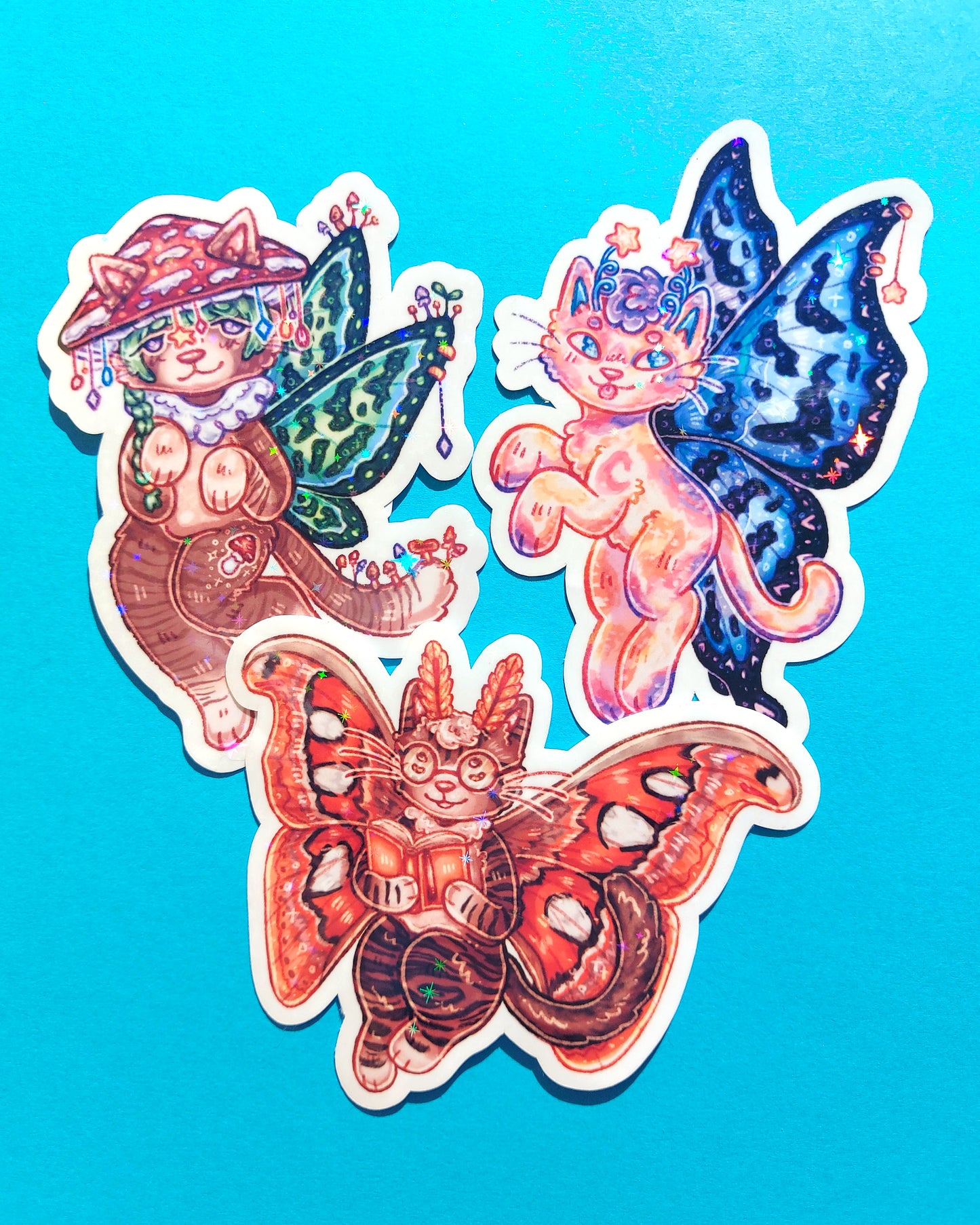 Faerie Cat Sparkly Stickers