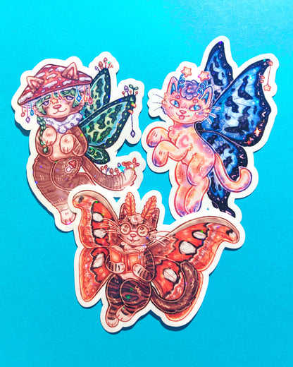 Faerie Cat Sparkly Stickers