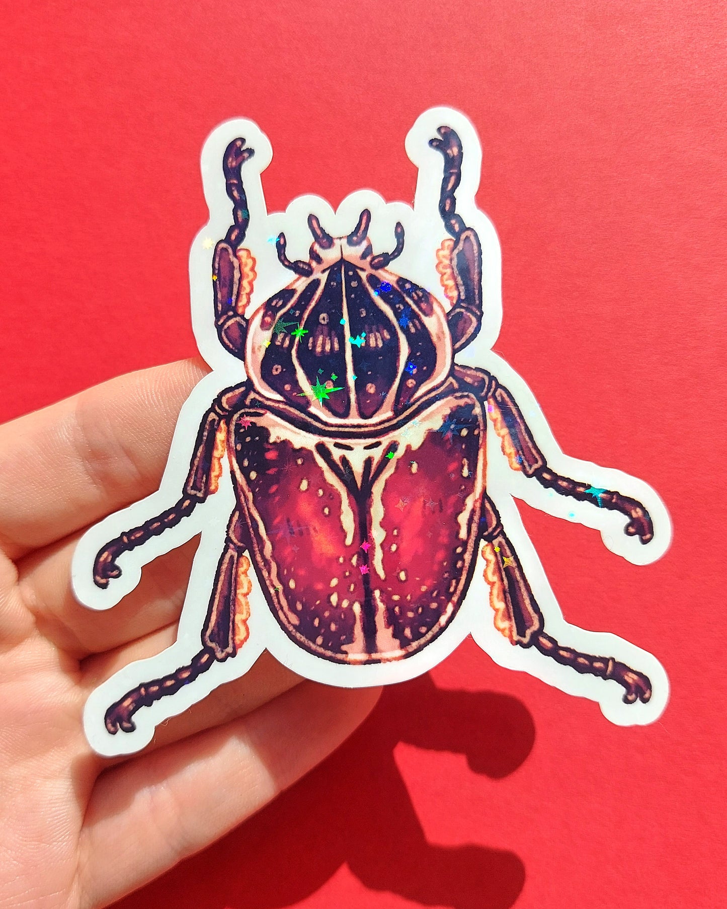 Beetle Sparkly Vinyl Stickers