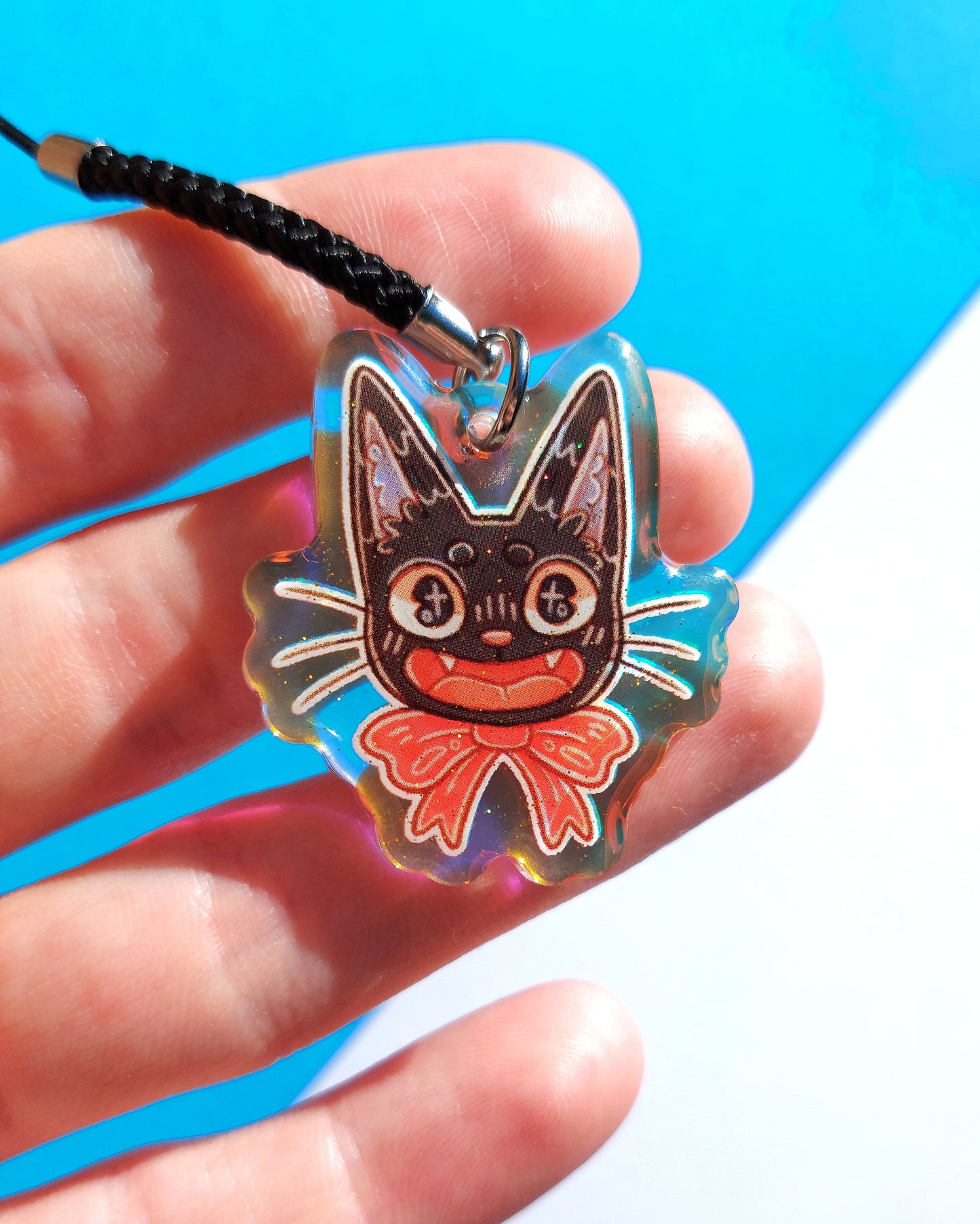 Ghibli Creature Rainbow Glitter Epoxy Acrylic Phone Charms