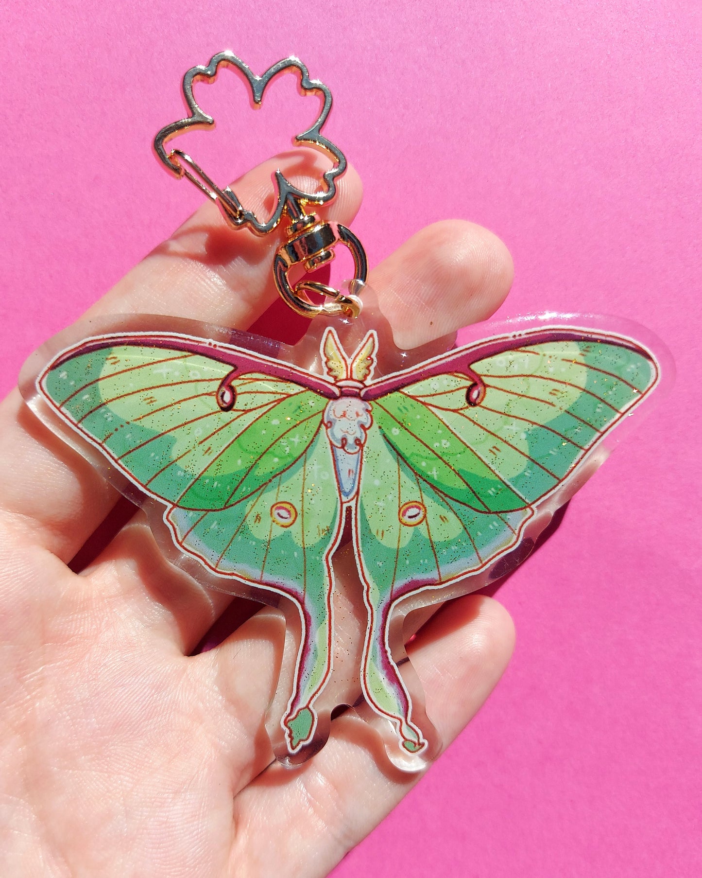 Moth Glitter Epoxy Charms