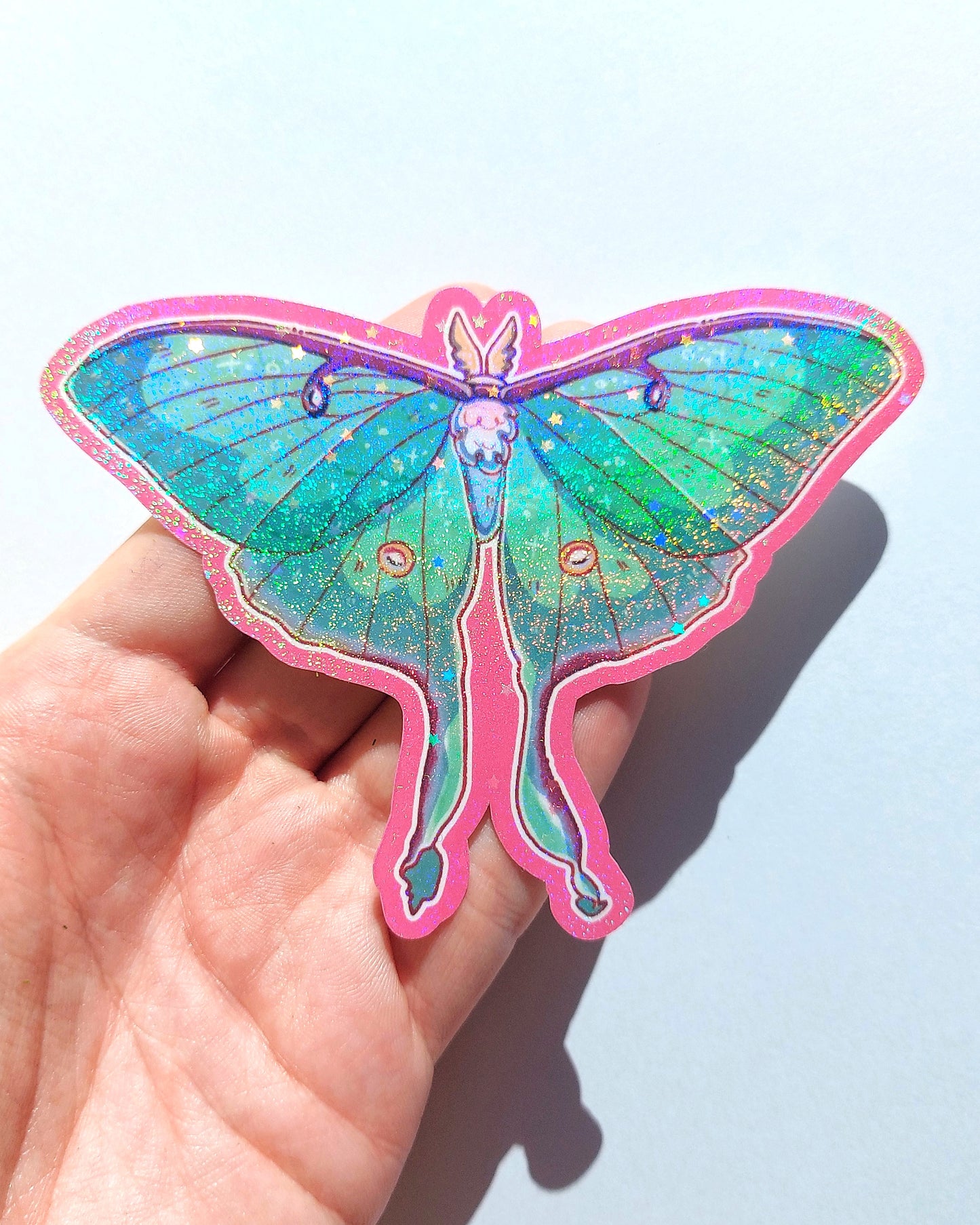Moth Sparkly Vinyl Stickers