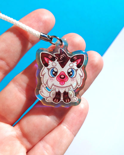 Puppy Moshlings Rainbow Glitter Epoxy Acrylic Phone Charms