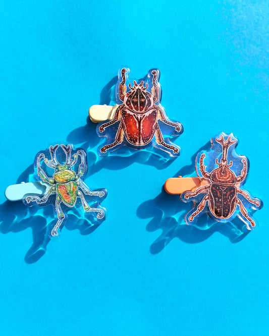 Beetle Acrylic Hair Clips