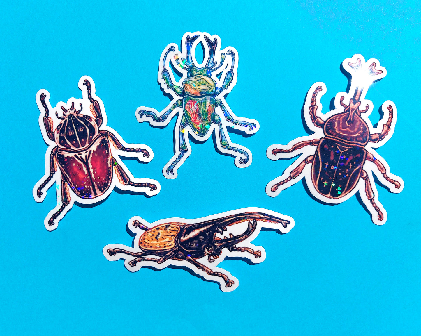 Beetle Sparkly Vinyl Stickers