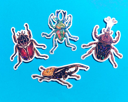 Beetle Sparkly Vinyl Stickers