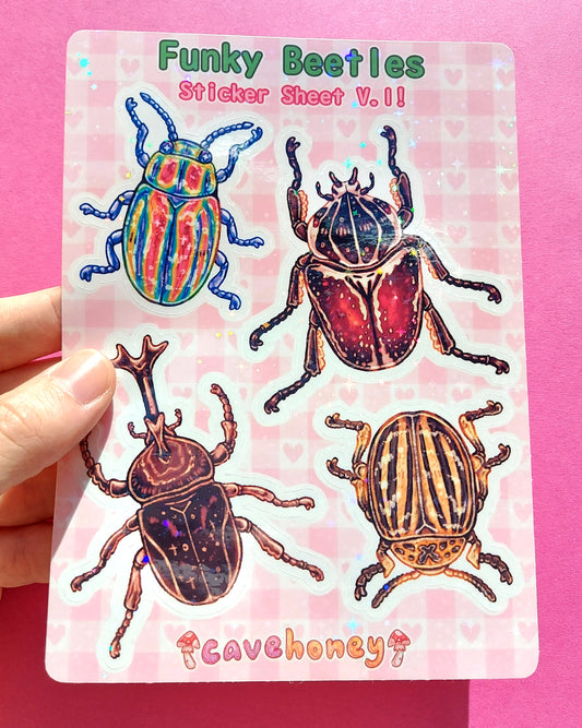 Beetle V.1 Sparkly Vinyl Sticker Sheet