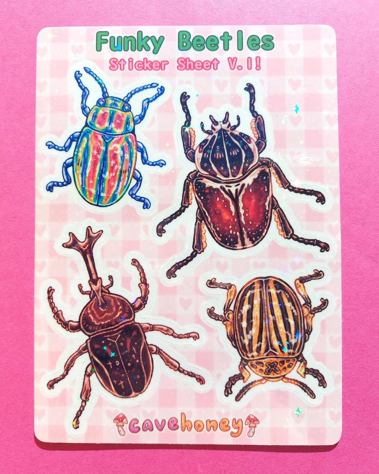 Beetle V.1 Sparkly Vinyl Sticker Sheet