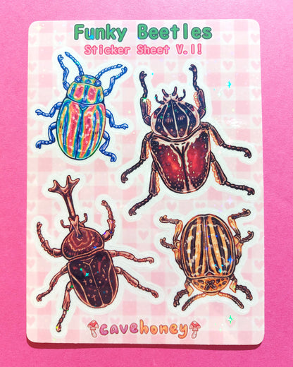 Beetle V.1 Sparkly Vinyl Sticker Sheet