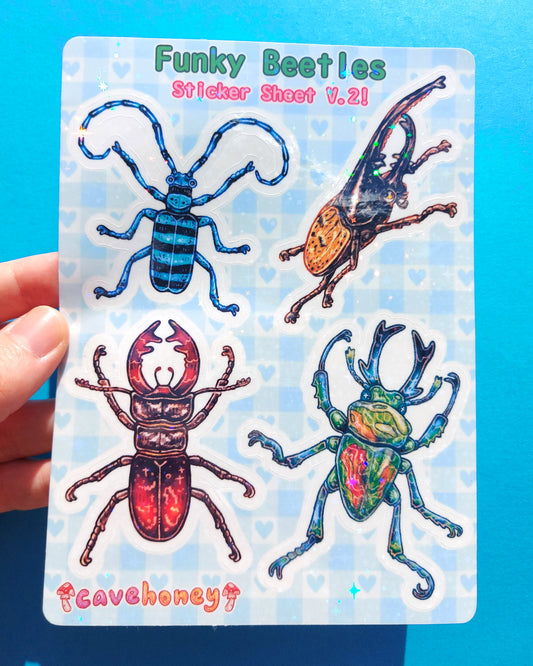 Beetle V.2 Sparkly Sticker Sheet