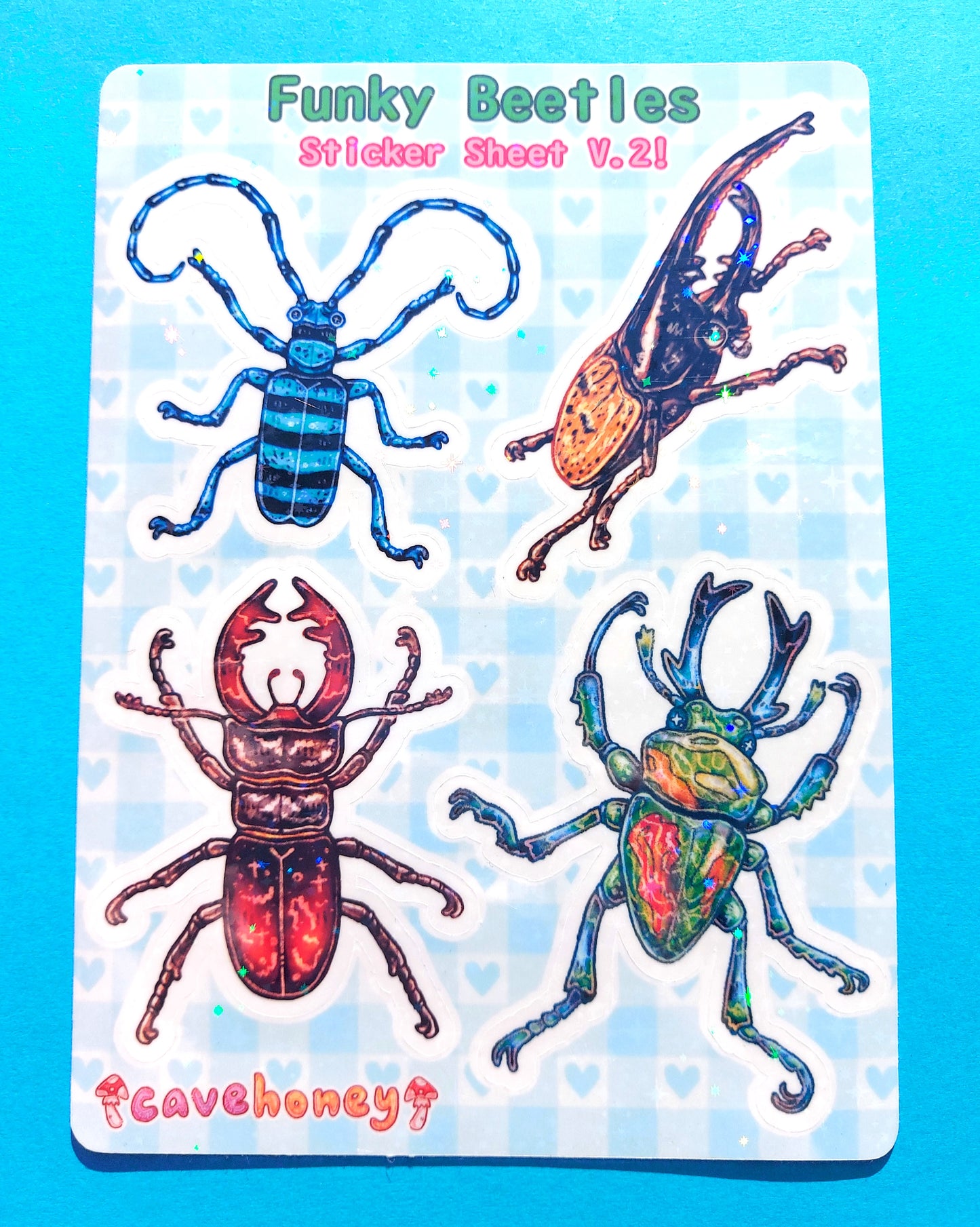 Beetle V.2 Sparkly Sticker Sheet