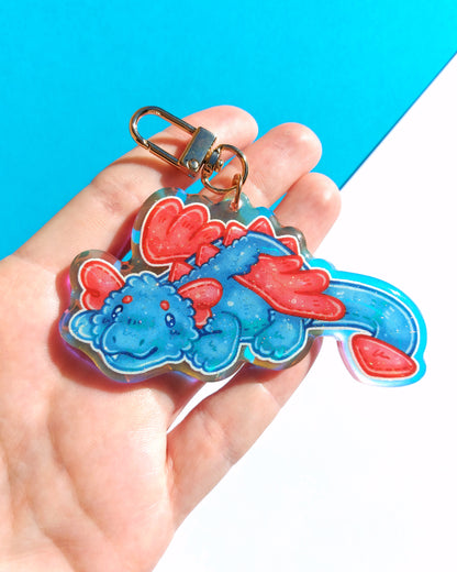 Dragon Rainbow Acrylic Glitter Epoxy Charms