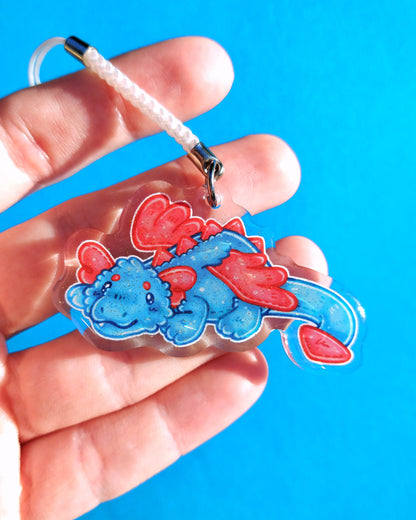 Dragon Clear Glitter Epoxy Acrylic Phone Charms