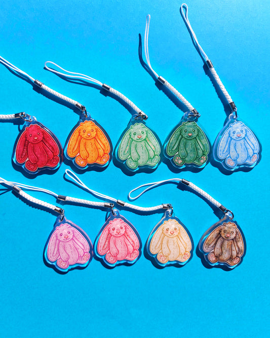 Bunny Clear Glitter Epoxy Acrylic Phone Charms