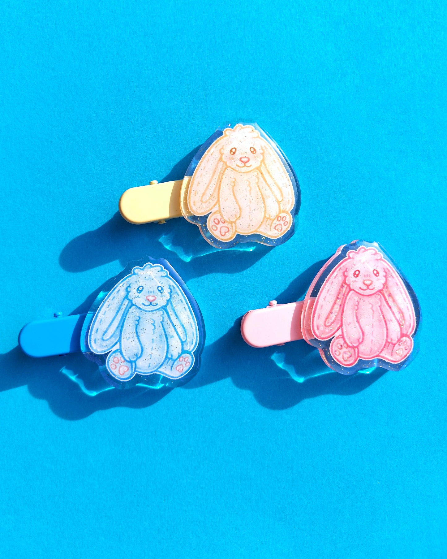 Bunny Plushie Acrylic Hair Clips