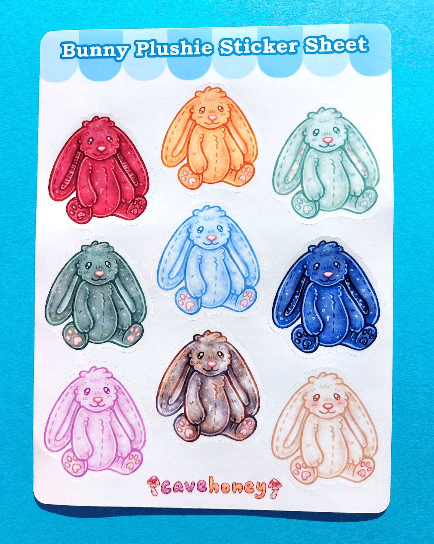 Bunny Plushie Vinyl Sticker Sheet