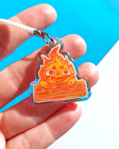 Ghibli Creature Rainbow Glitter Epoxy Acrylic Phone Charms