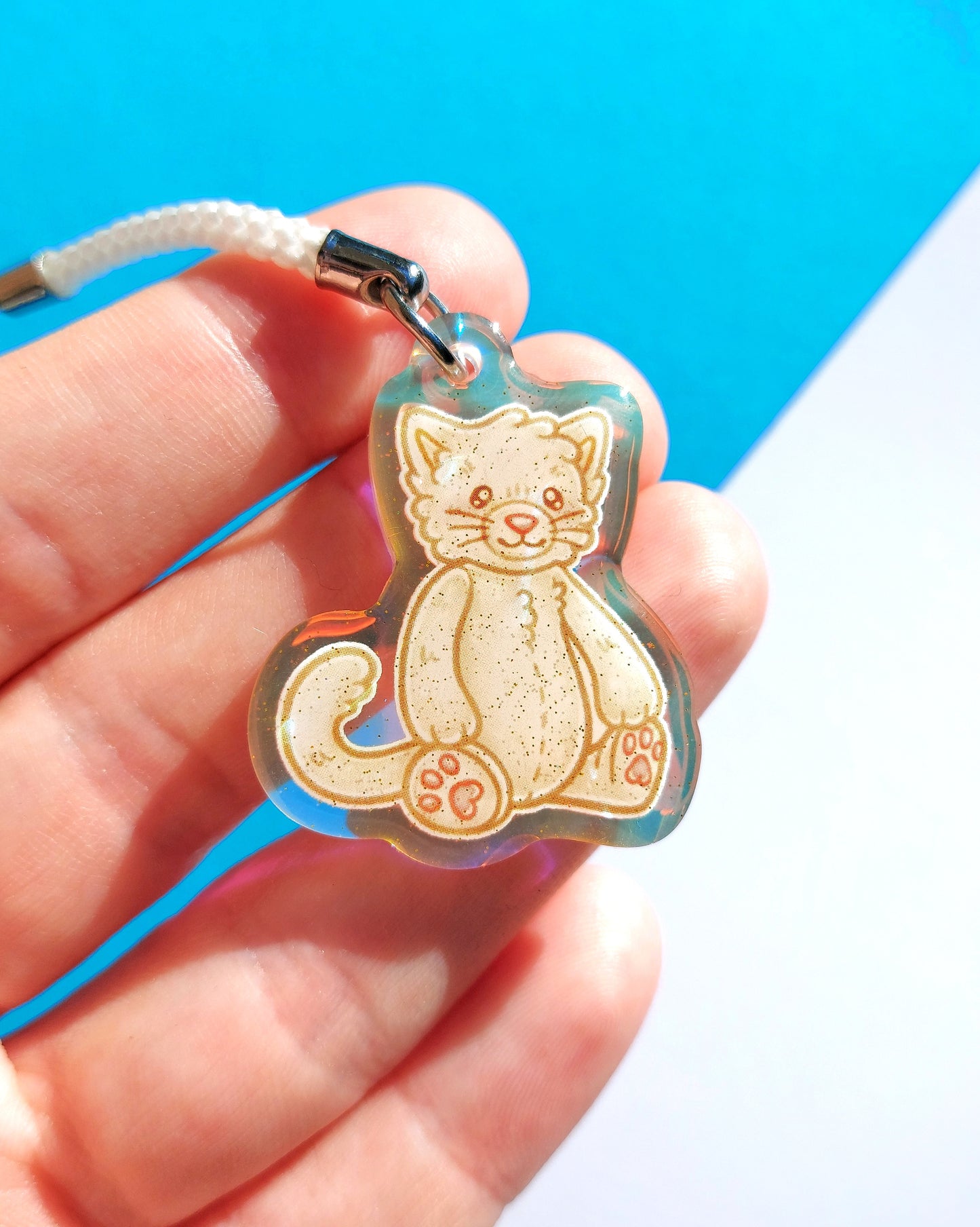 Jellycat Plushie Rainbow Glitter Epoxy Acrylic Phone Charms