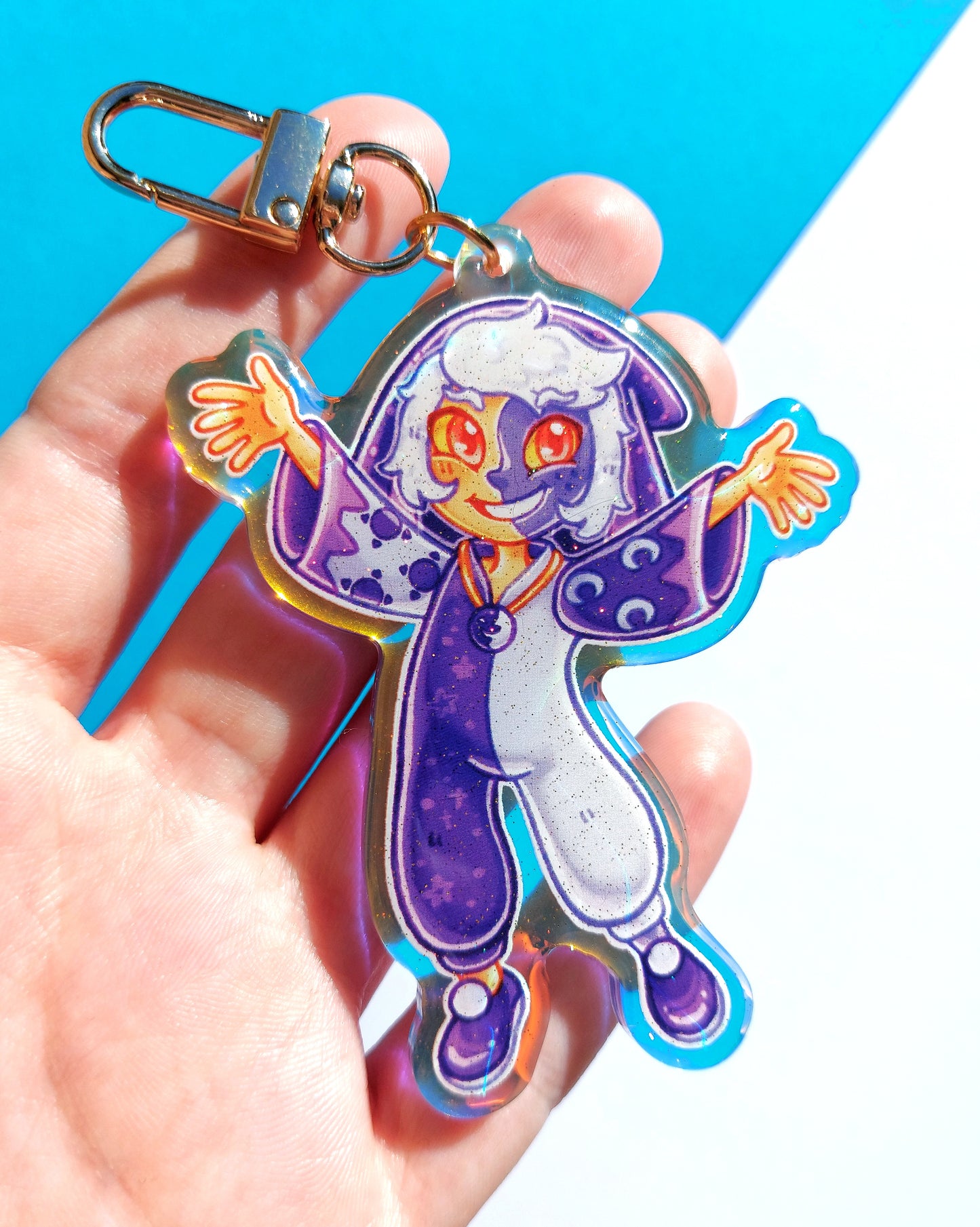 Owl House Rainbow Glitter Epoxy Acrylic Charms