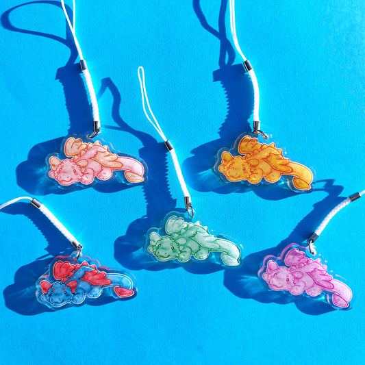 Dragon Clear Glitter Epoxy Acrylic Phone Charms