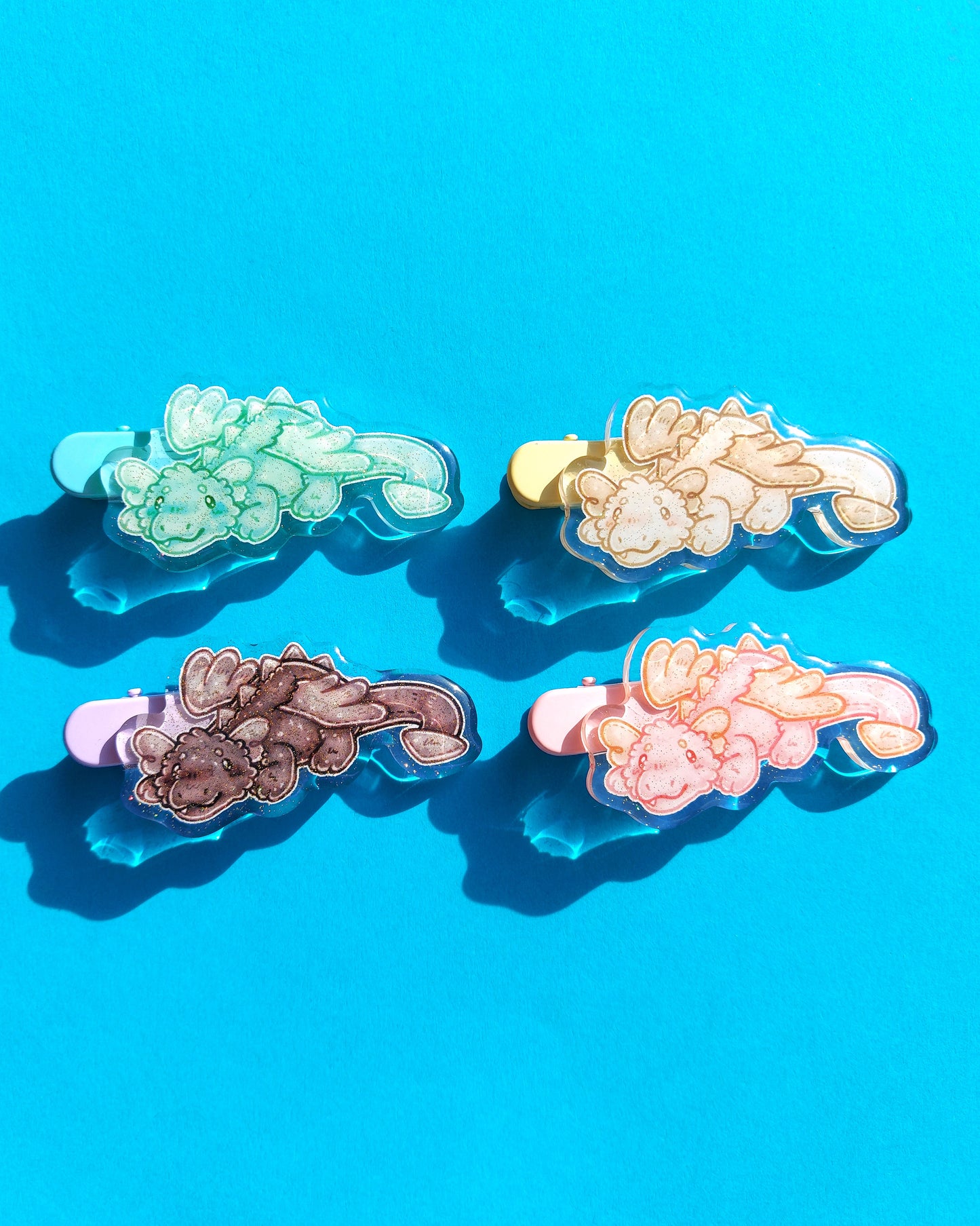 Dragon Plushie Acrylic Hair Clips