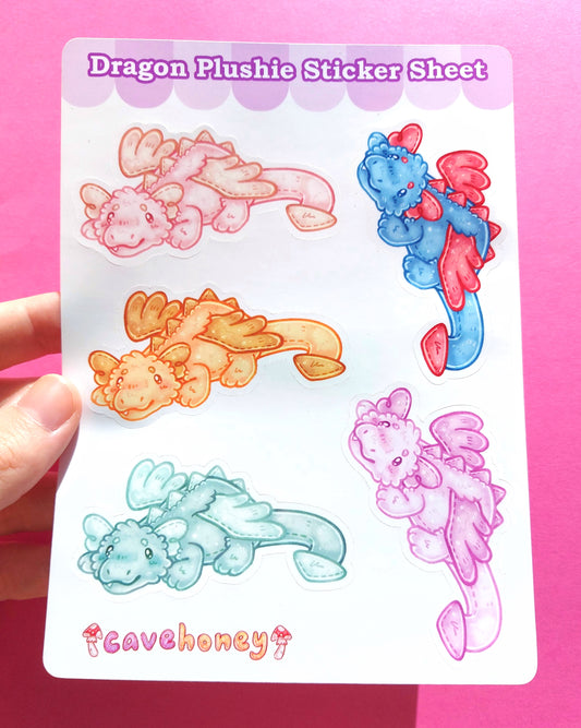 Dragon Plushie Vinyl Sticker Sheet