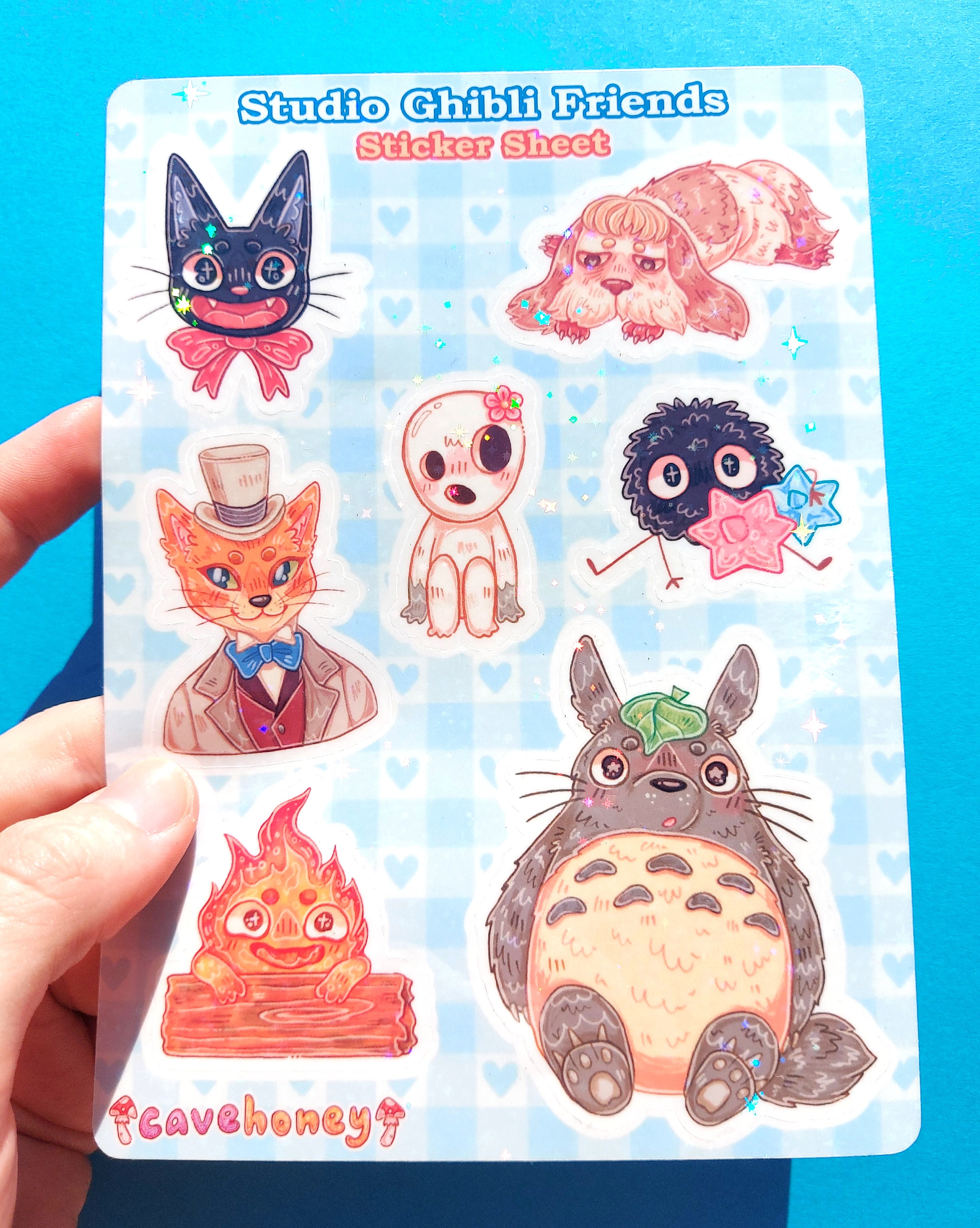 Studio Ghibli Sparkly Vinyl Sticker Sheet – Cavehoney