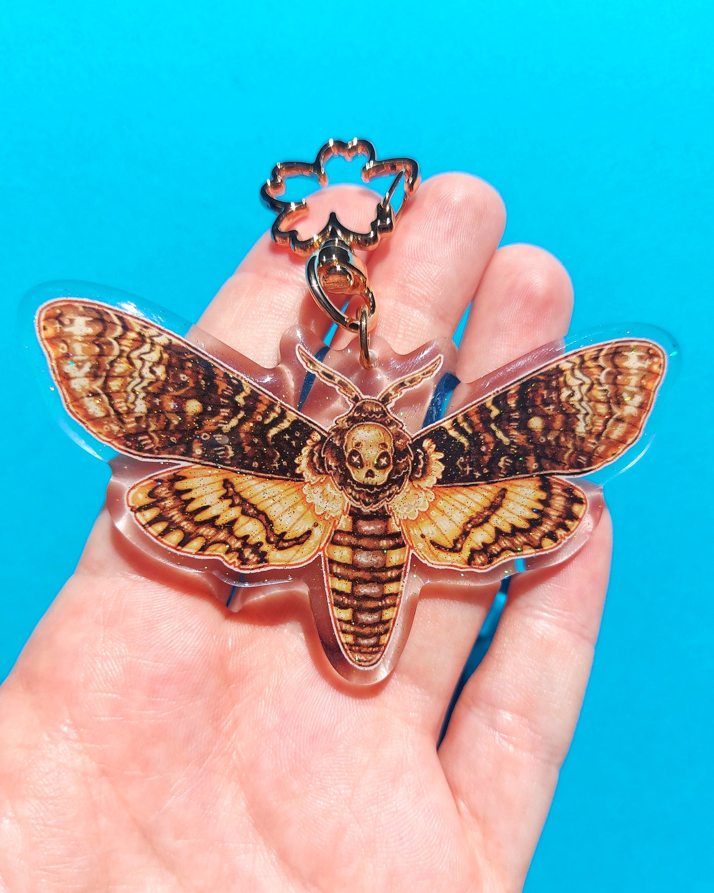 Moth Glitter Epoxy Charms