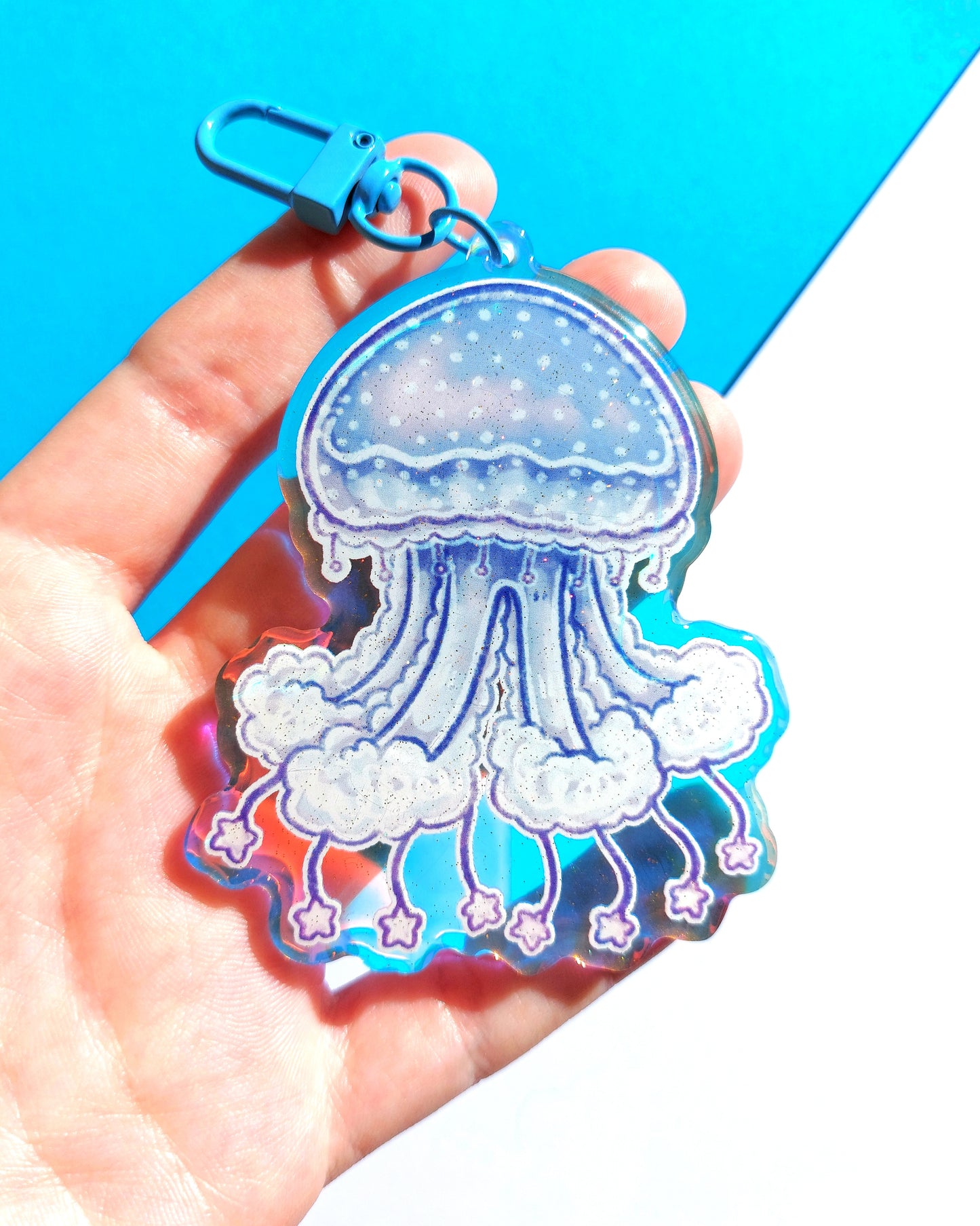 Sea Creature Rainbow Glitter Epoxy Acrylic Charms